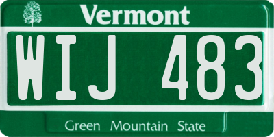 VT license plate WIJ483