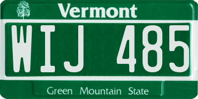 VT license plate WIJ485