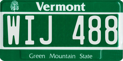 VT license plate WIJ488