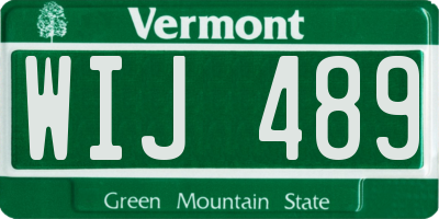 VT license plate WIJ489