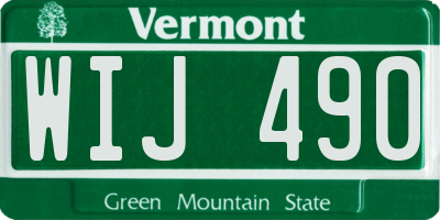VT license plate WIJ490