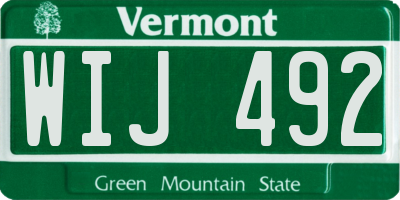 VT license plate WIJ492