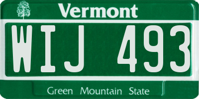VT license plate WIJ493