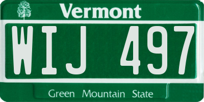VT license plate WIJ497