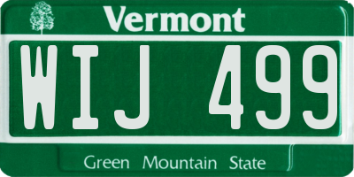 VT license plate WIJ499