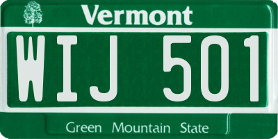 VT license plate WIJ501