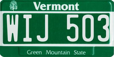 VT license plate WIJ503
