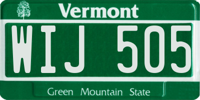 VT license plate WIJ505