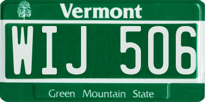 VT license plate WIJ506