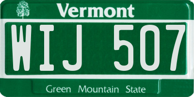 VT license plate WIJ507