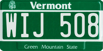 VT license plate WIJ508