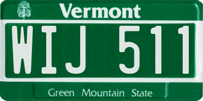 VT license plate WIJ511