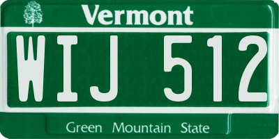 VT license plate WIJ512