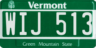 VT license plate WIJ513