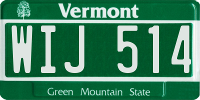 VT license plate WIJ514