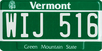 VT license plate WIJ516
