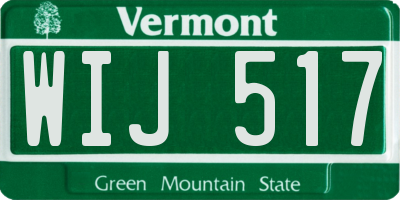 VT license plate WIJ517