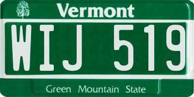 VT license plate WIJ519
