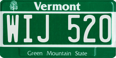 VT license plate WIJ520