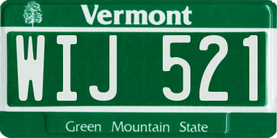 VT license plate WIJ521