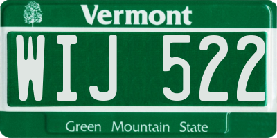 VT license plate WIJ522