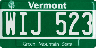 VT license plate WIJ523