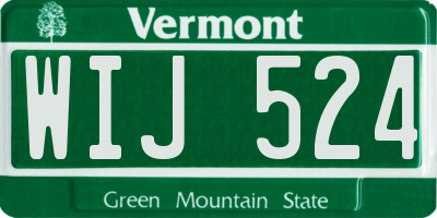 VT license plate WIJ524