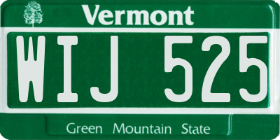 VT license plate WIJ525