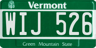 VT license plate WIJ526