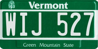 VT license plate WIJ527