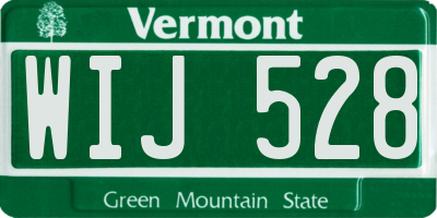 VT license plate WIJ528