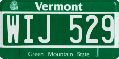 VT license plate WIJ529