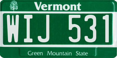 VT license plate WIJ531