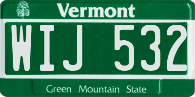 VT license plate WIJ532