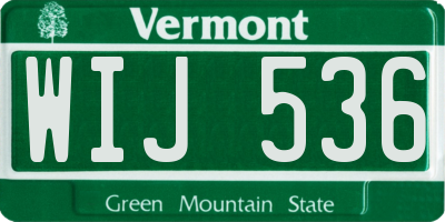 VT license plate WIJ536