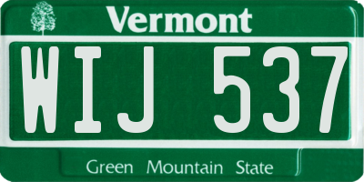 VT license plate WIJ537