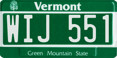 VT license plate WIJ551