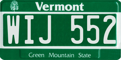 VT license plate WIJ552