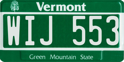VT license plate WIJ553