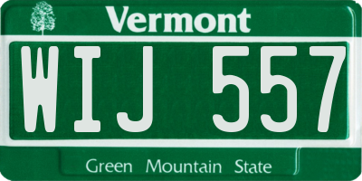VT license plate WIJ557