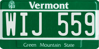 VT license plate WIJ559