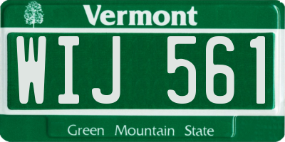 VT license plate WIJ561