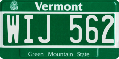 VT license plate WIJ562