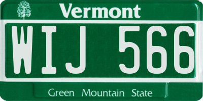 VT license plate WIJ566