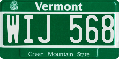 VT license plate WIJ568