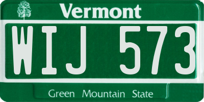 VT license plate WIJ573