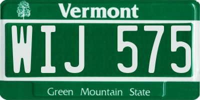 VT license plate WIJ575
