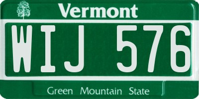 VT license plate WIJ576