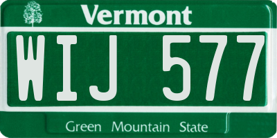 VT license plate WIJ577