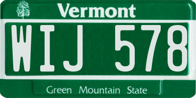 VT license plate WIJ578